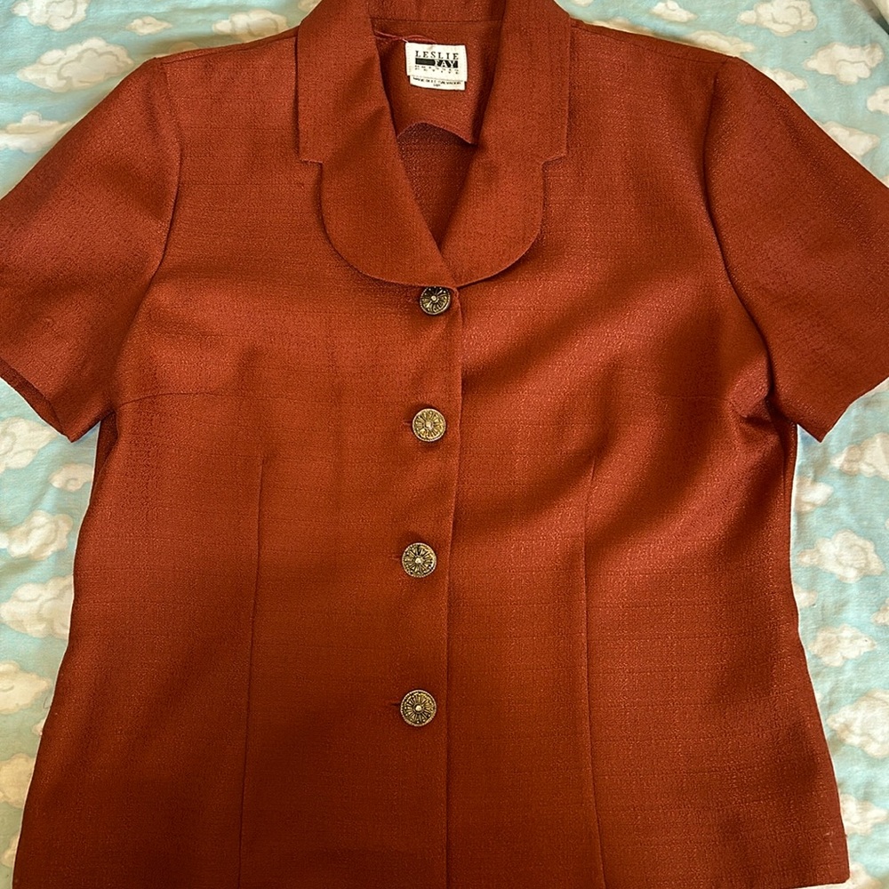 Red Short Sleeve Blazer